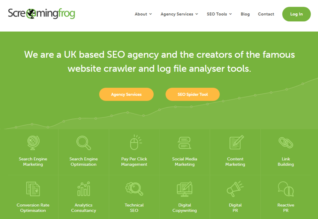 screaming frog homepage